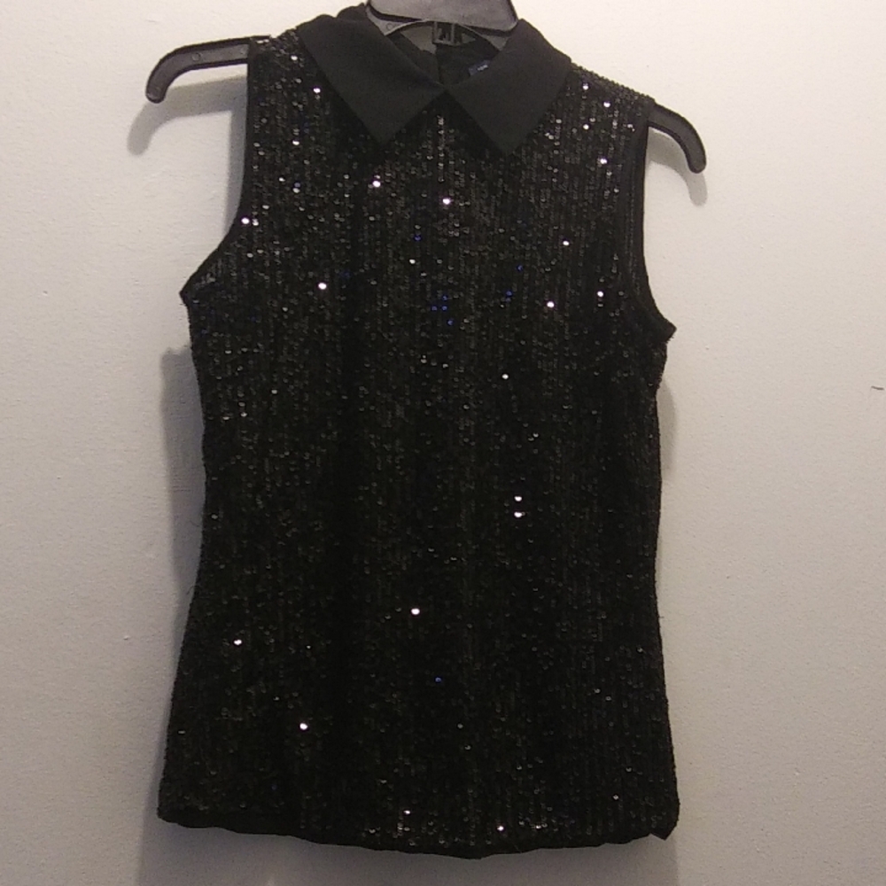 Tommy Hilfiger Black Sequin Blouse